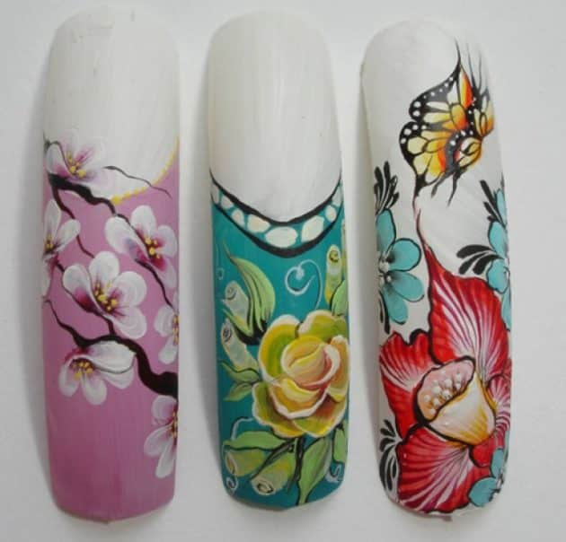 китайская роспись на ногтях
